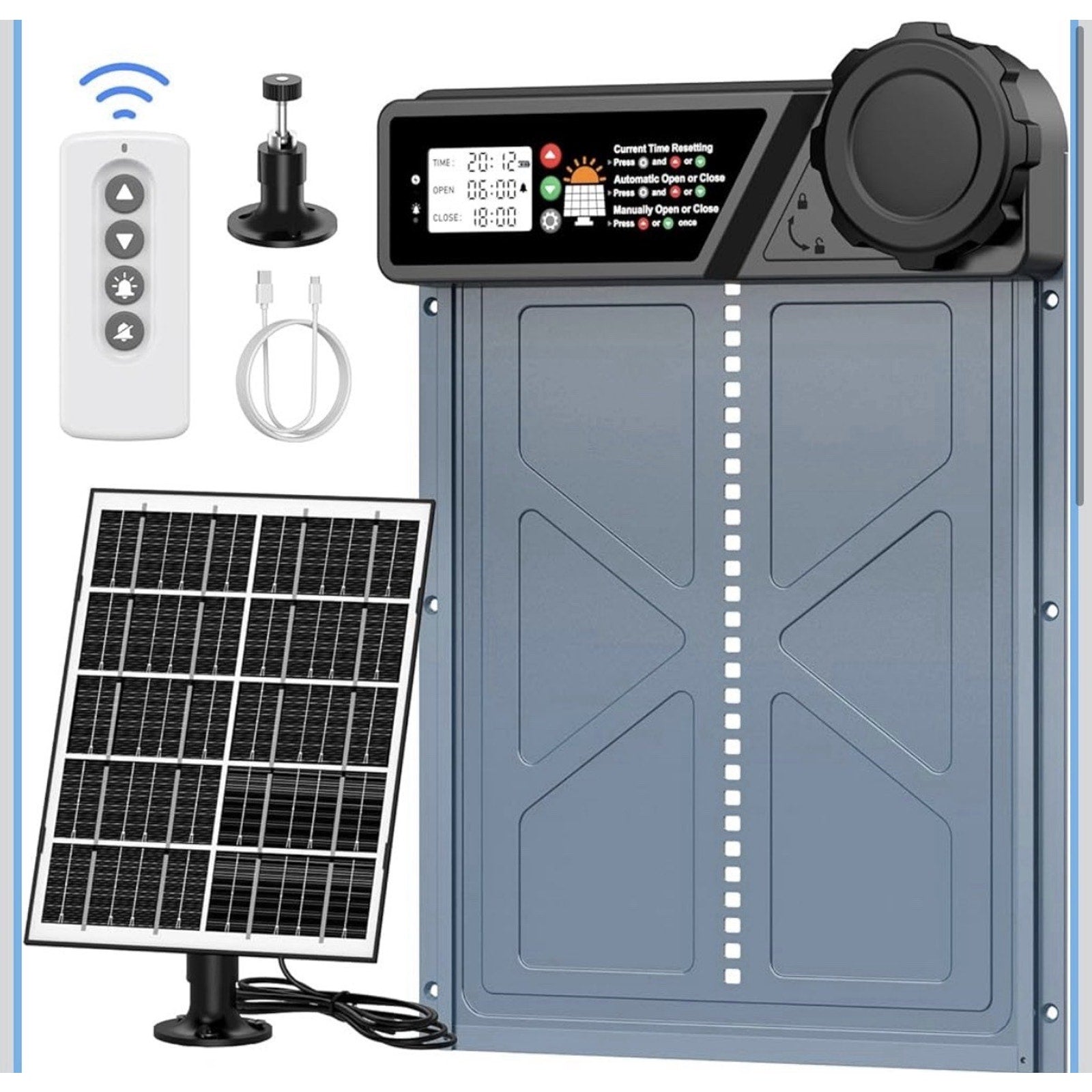 Large Size Automatic Chicken Coop Door Solar - Powered Auto Chicken Door Open