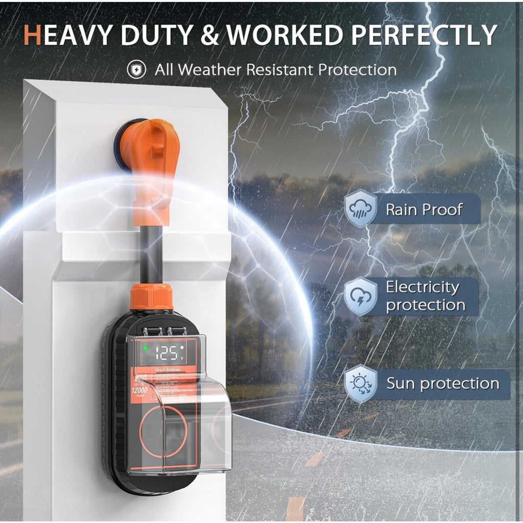 RV Surge Protector 50 Amp Waterproof, 12000 Joules Upgraded RV Power Surge