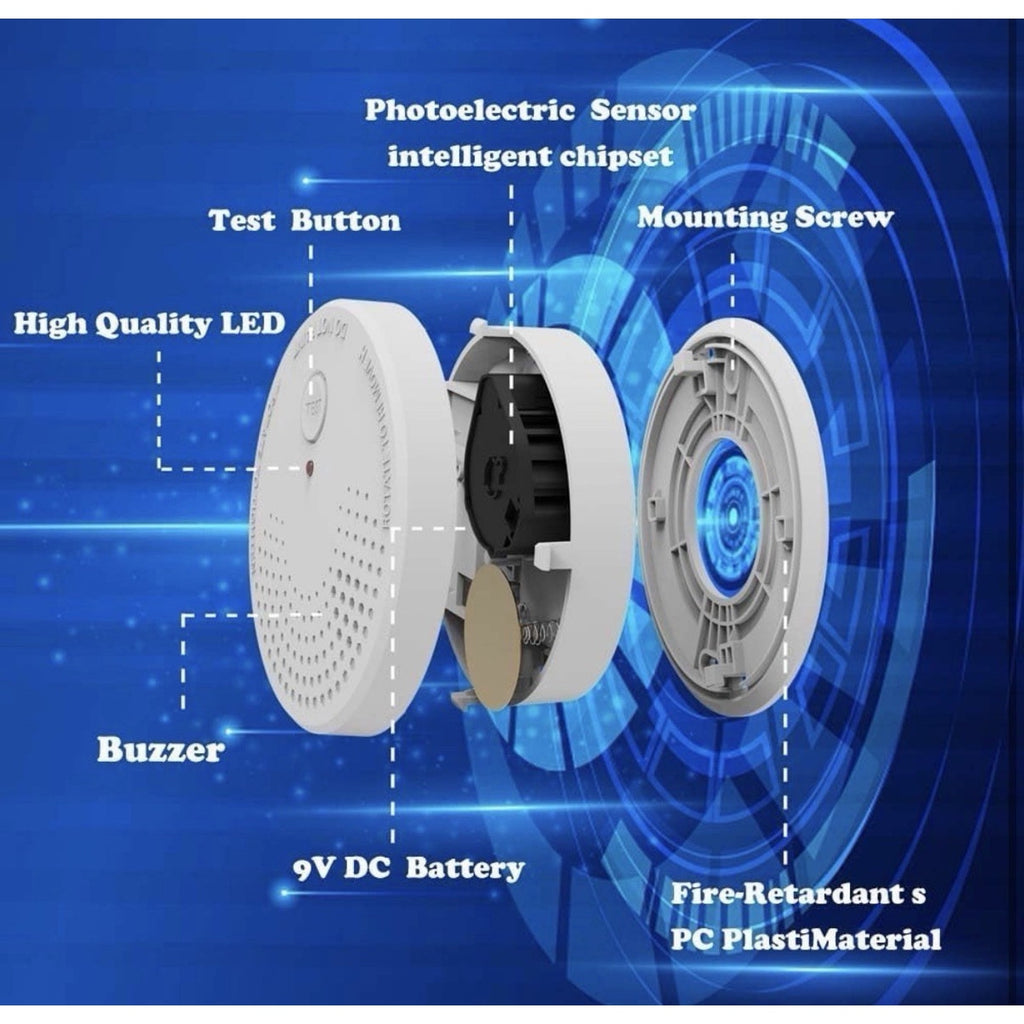 Smoke Detector 3 Pack, 9V Battery, Photoelectric, Easy Install, 06/2035