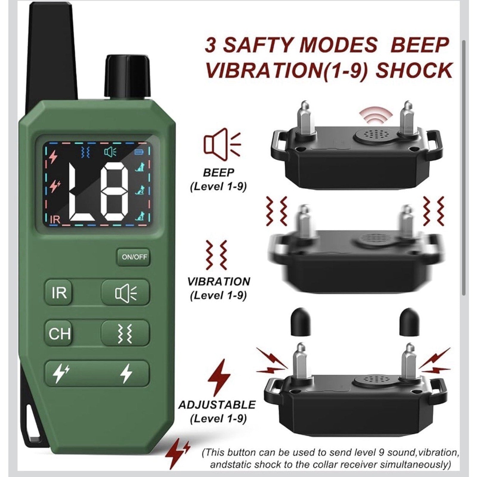 Dog Shock Collar with Remote Control Training Collar IPX7 Waterproof Electric