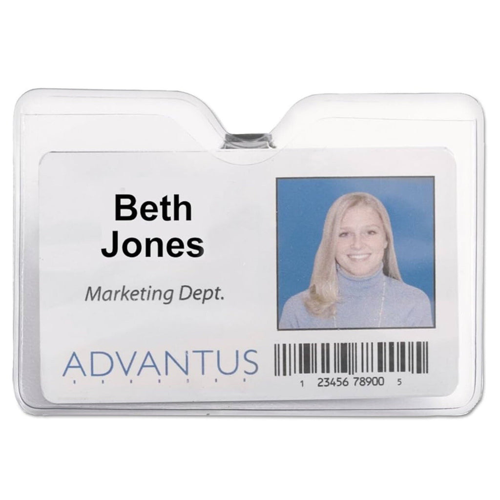 Advantus Horizontal Security ID Badge Holder 3.5 x 4.25 50/Box 75411