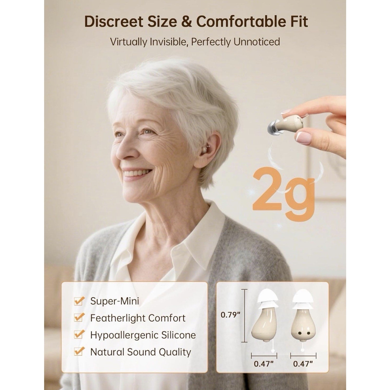 Digital Hearing Aids For Seniors OTC Adults Rechargeable With Noise Cancelling