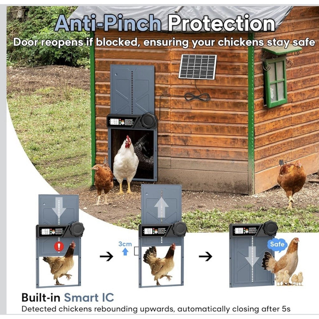 Large Size Automatic Chicken Coop Door Solar - Powered Auto Chicken Door Open