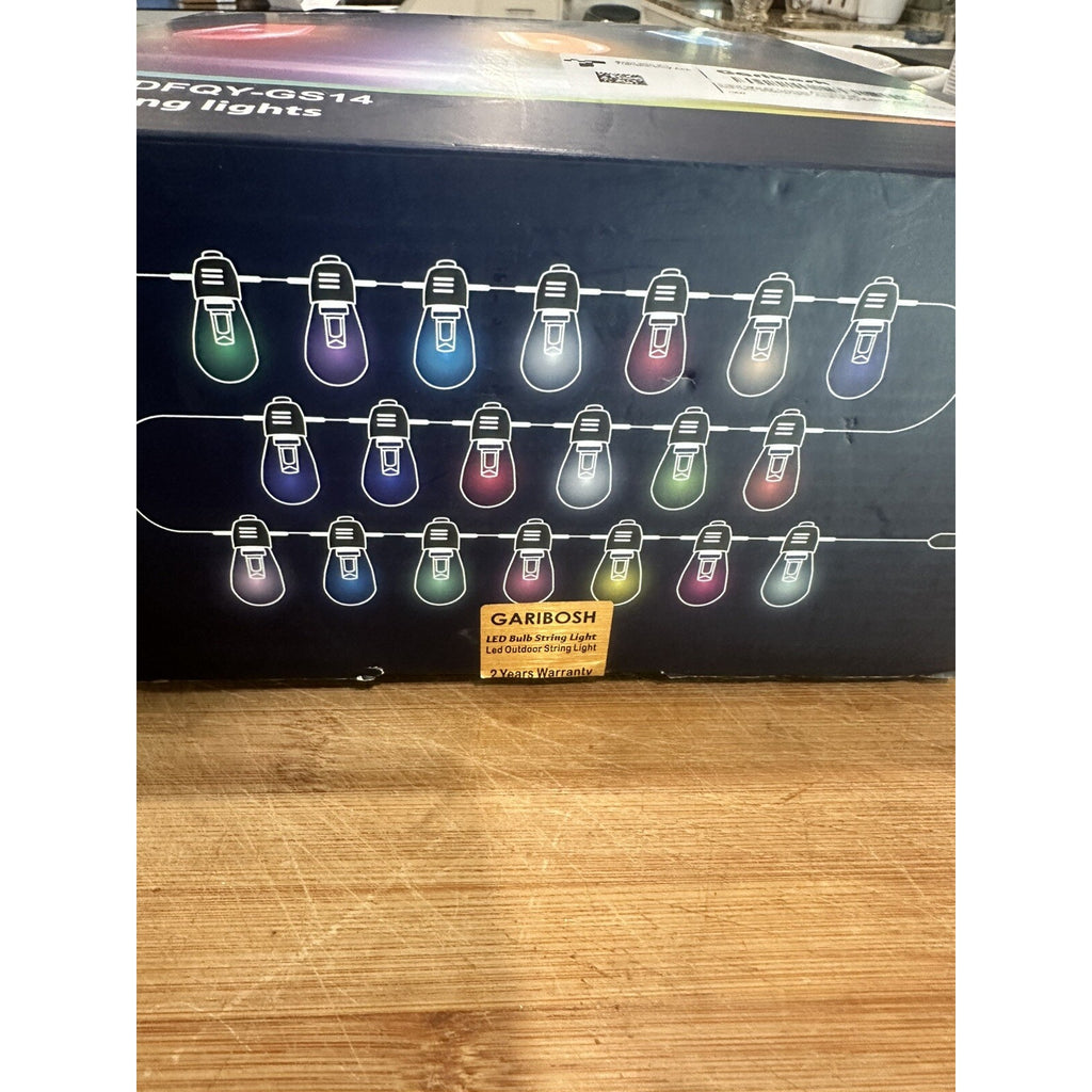 Garibosh Outdoor String Lights 49ft Color Changing Lights 20 BulbsApp Control