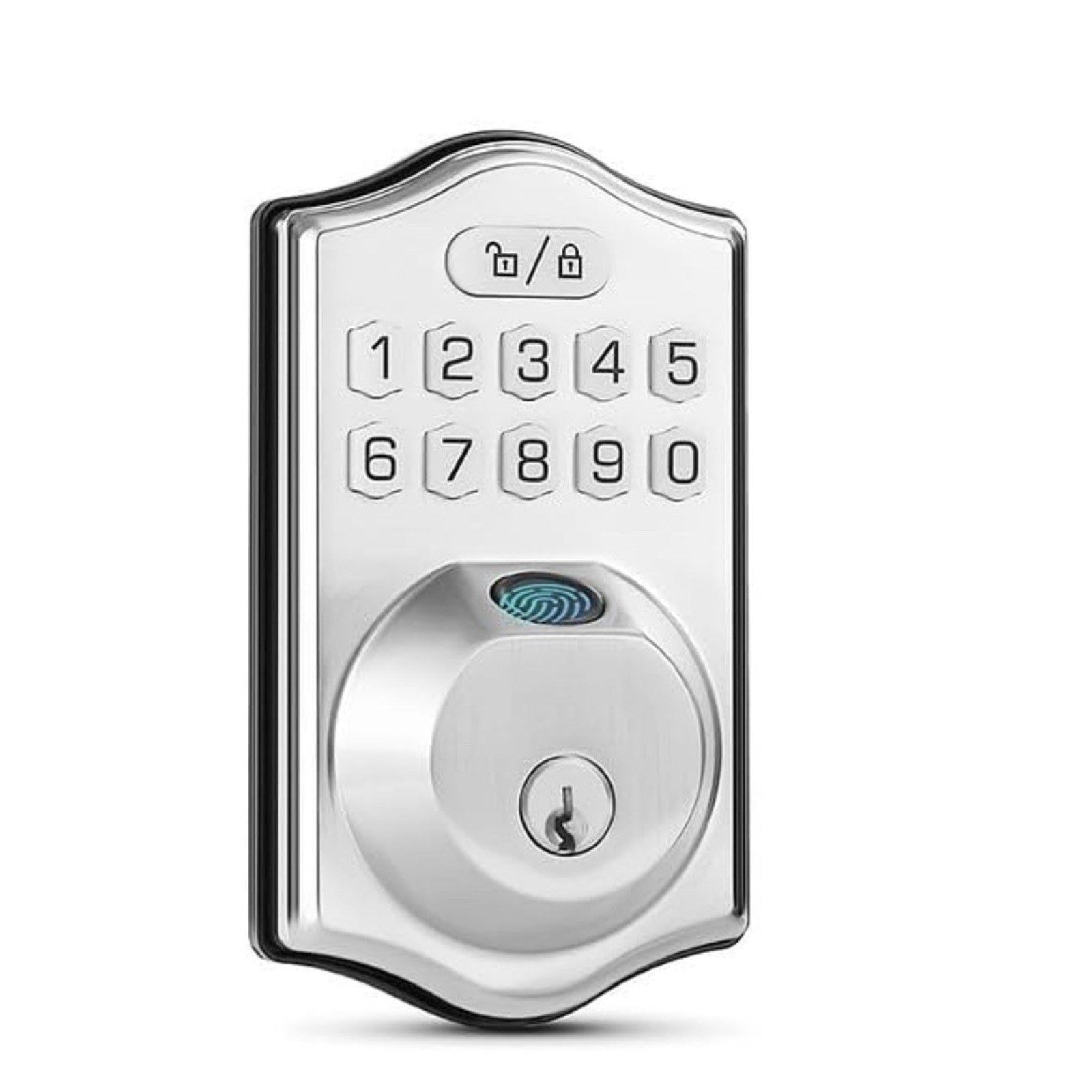 Smart Fingerprint Password Door Lock Waterproof Zinc Alloy Auto Lock- Silver
