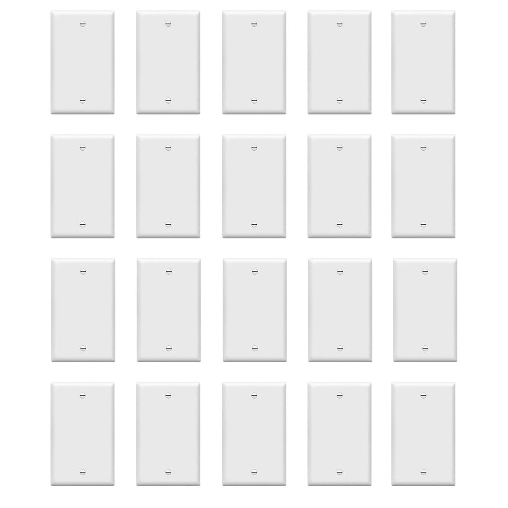 10 Packs Wall Plate White Single Blank No Device Outlet Cover