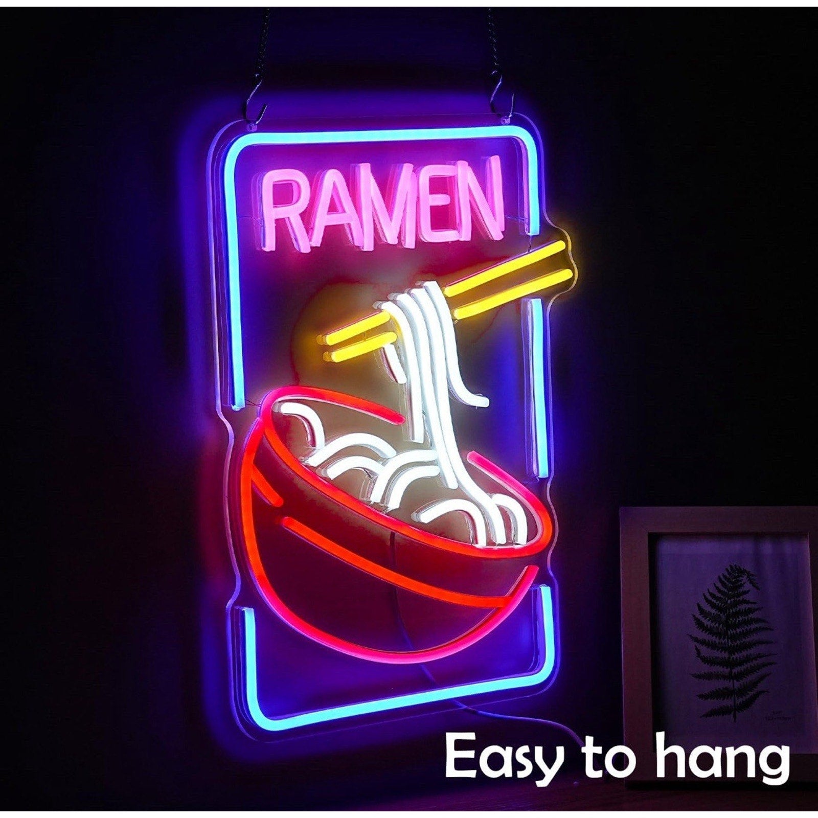 Ramen Neon Sign Noodle Led Neon Lights for Wall Decor Neon Ramen Light up Sign