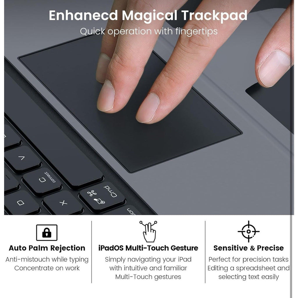 Nillkin iPad Pro 11 2024 Keyboard Case Magic Trackpad Backlit Rugged Black