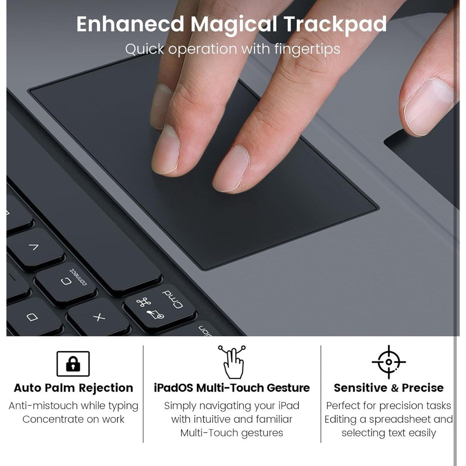 Nillkin iPad Pro 11 2024 Keyboard Case Magic Trackpad Backlit Rugged Black