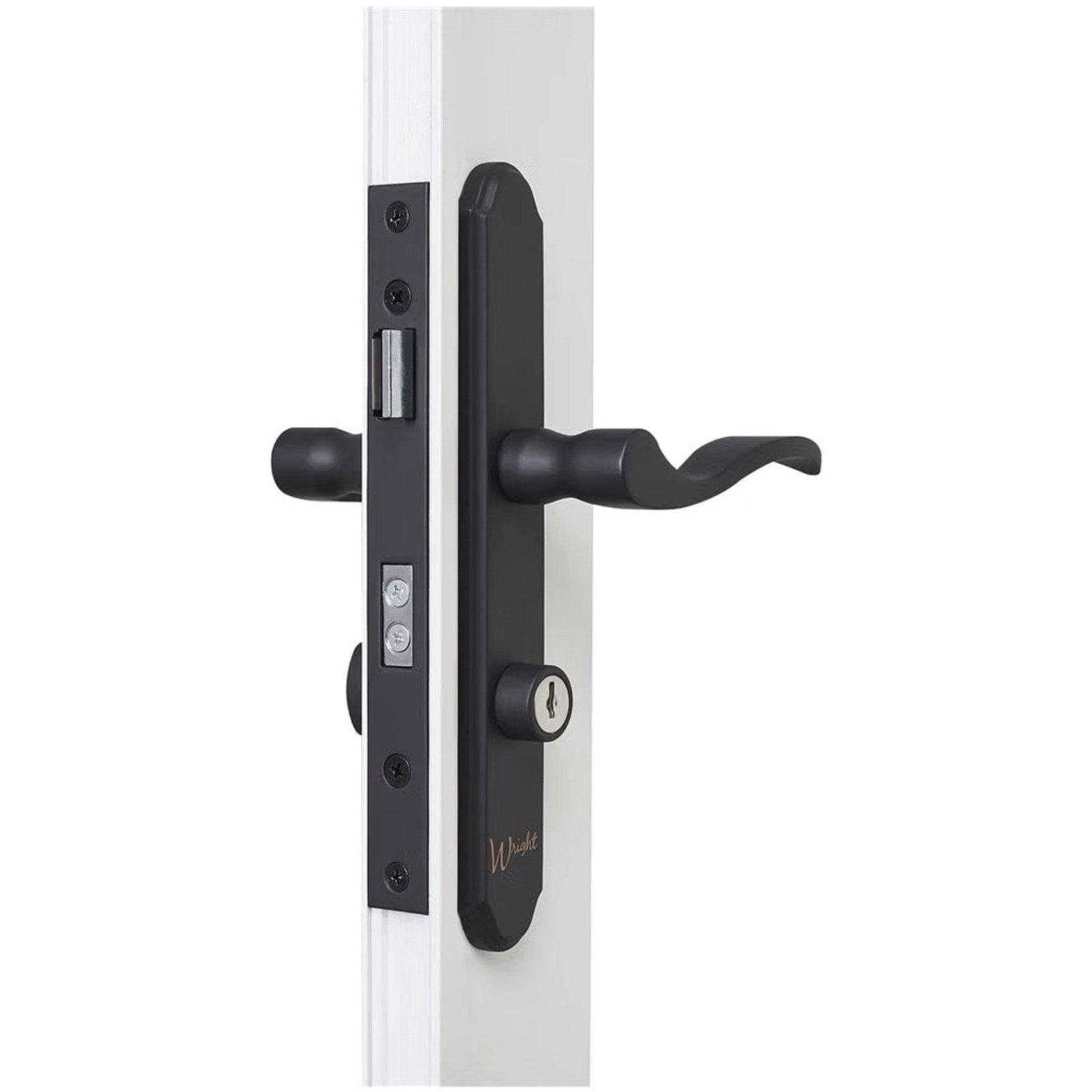 Wright Matte Black Serenade Mortise Storm Patio Door Lock Lever Latch VMT115MB