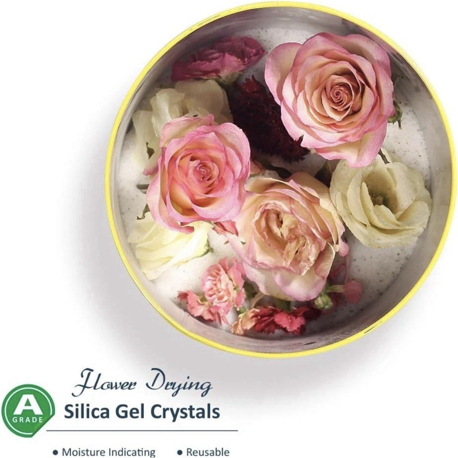 wisedry Silica Gel Crystal for Flowers Drying - 2 LBS, Fine Crystals 2 LBS