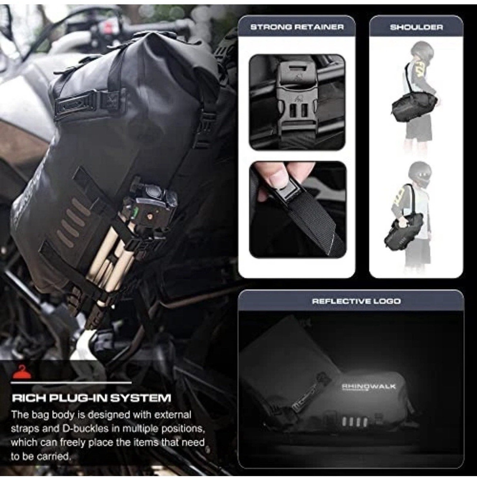 Rhinowalk Motorcycle Saddlebags 14L -28L Waterproof Motorbike Side Bags