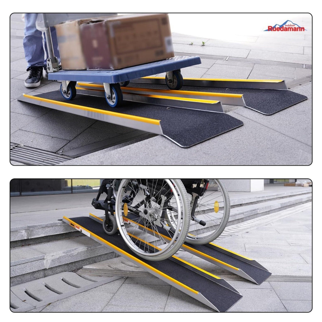 Ruedamann 1 Pair 4'L × 9.8" W, 600 lbs Capacity, Portable Aluminum Loading Ramp