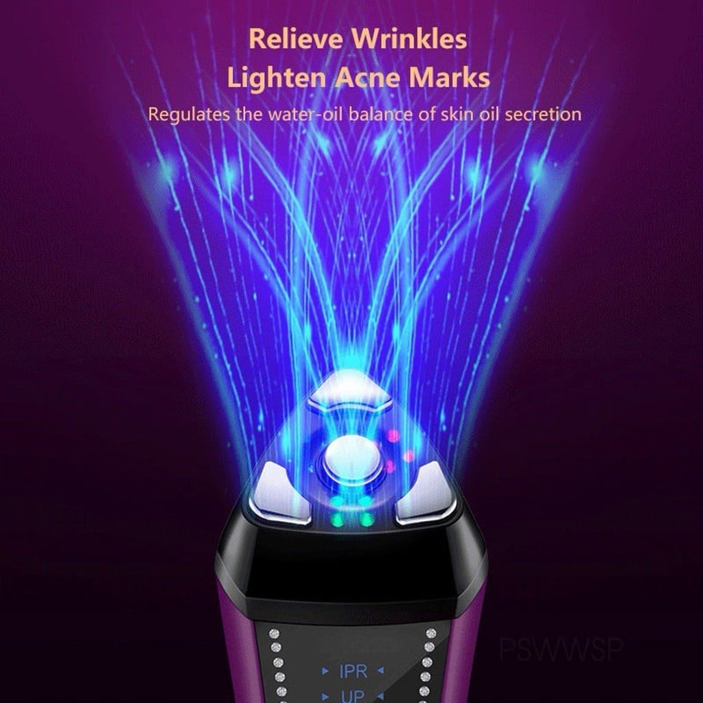 RF Facial Beauty Machine Microcurrent Skin Tightening Fade Wrinkles Red Blue MUF