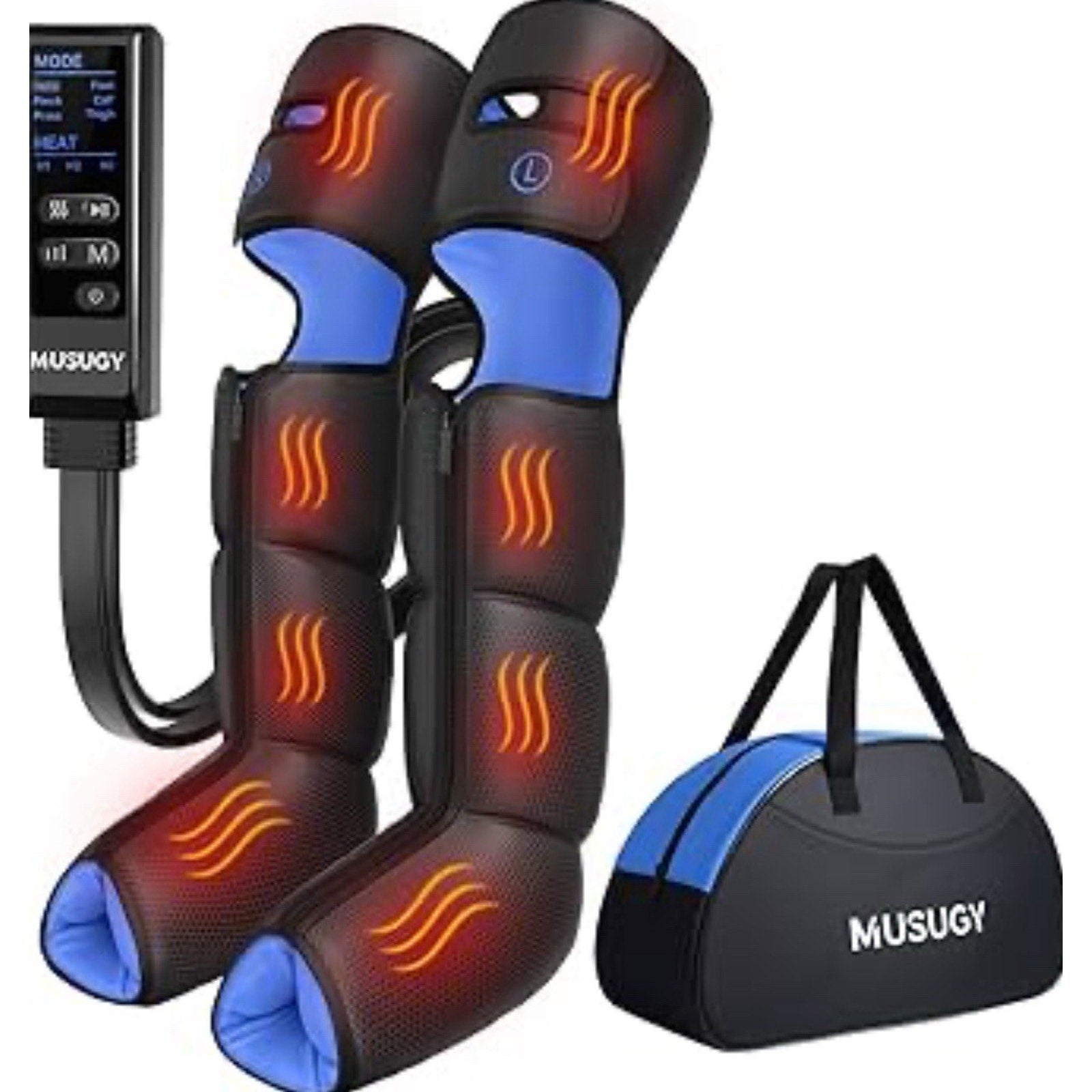Leg Massager with Heat and Compression : Sequential Compression Boots 6 Modes