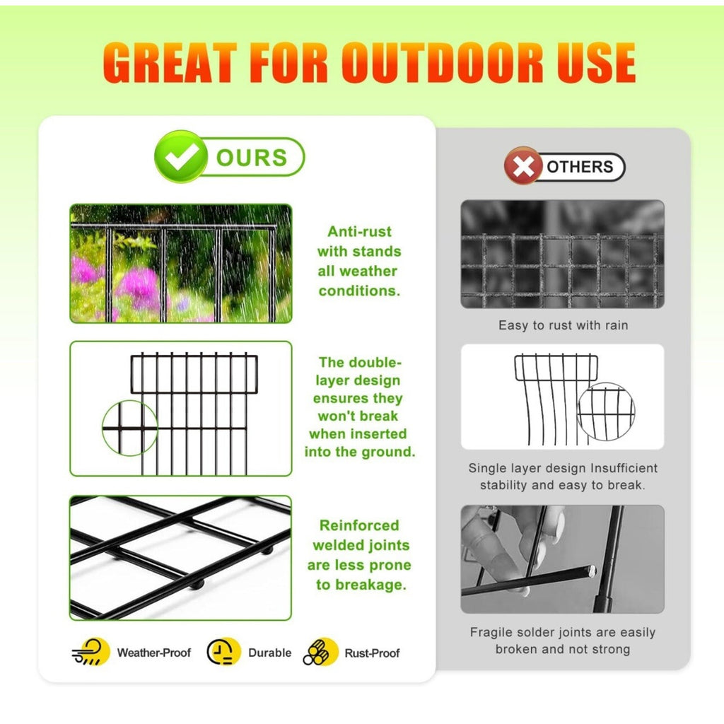Animal Barrier Fence No Dig 10pcs Garden Fence 10.8ft(L) X17 H Dog Fence