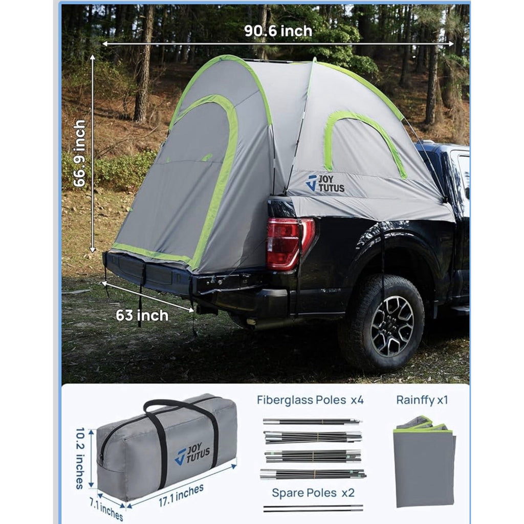 Pickup Truck Tent 6.5ft JOYTUTUS Waterproof PU2000mm for 2 Person Truck Bed Tent