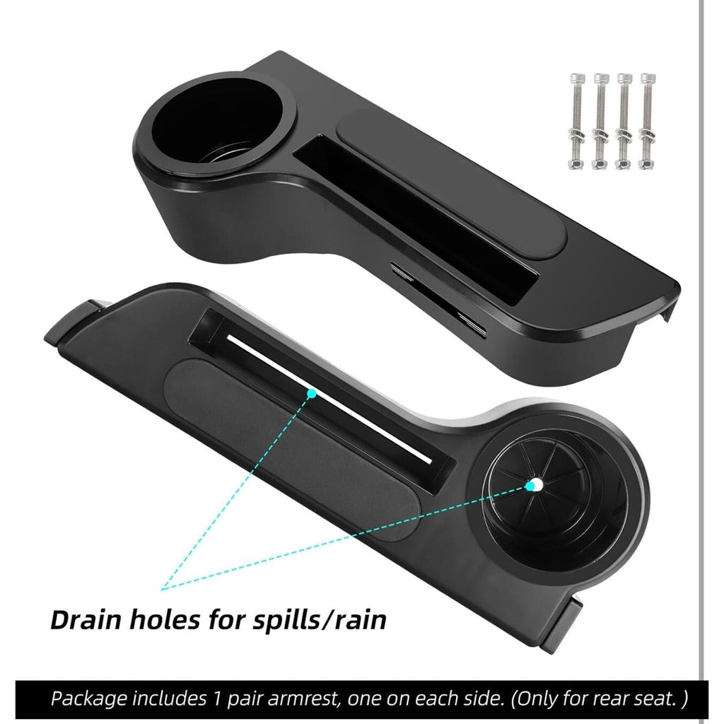 Golf Cart Armrest Cup Holder/Rear Seat Arm Rests Fits EZGO & Most Carts