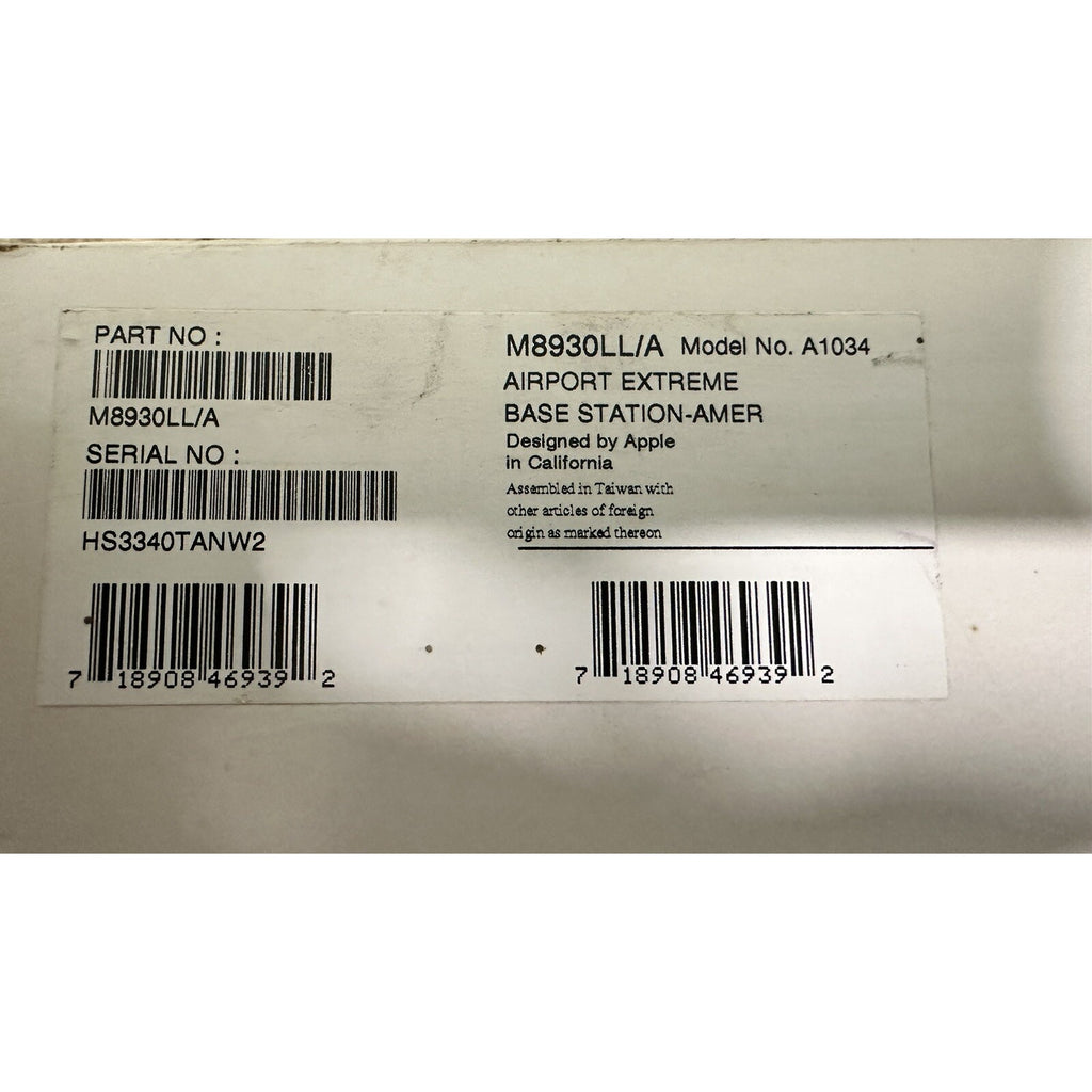 Used Apple AirPort Extreme Base Station A1034 54 Mbps Wireless Router
