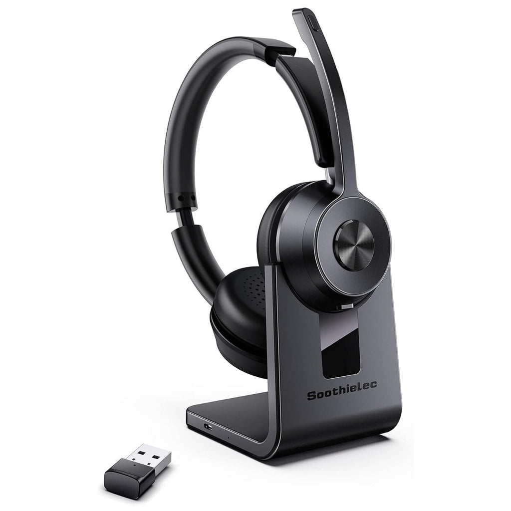 Bluetooth Headset V5.1, Wireless Headset with Noise Canceling Microphone, 40 Hrs