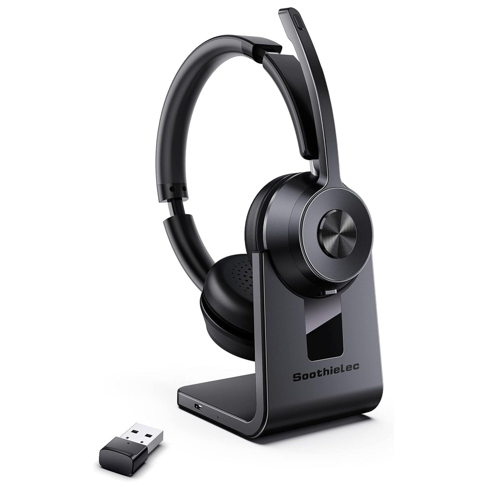 Bluetooth Headset V5.1, Wireless Headset with Noise Canceling Microphone, 40 Hrs