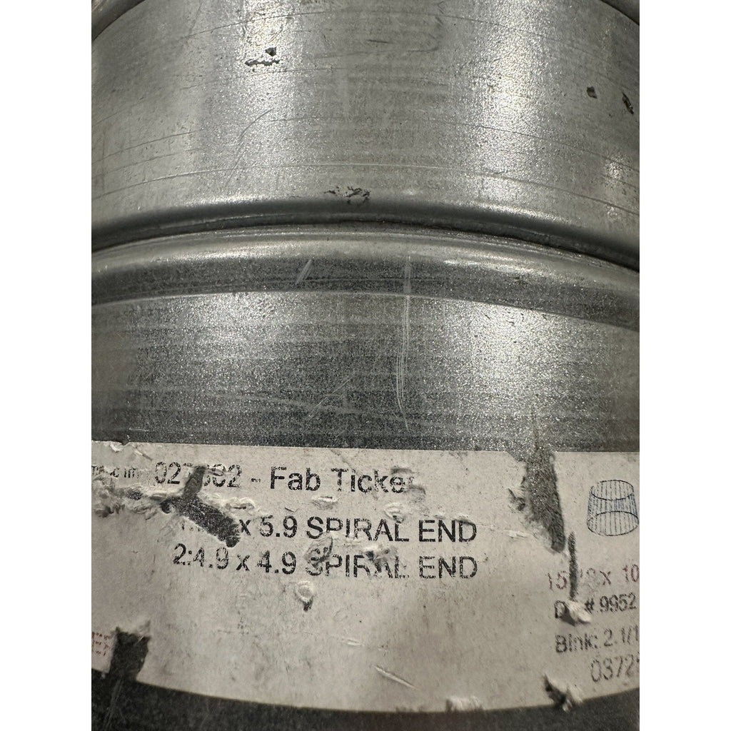 6 Inch to 5 Inch Round Duct Reducer, 24 Galvanized Steel Adapter H: 12 Inch