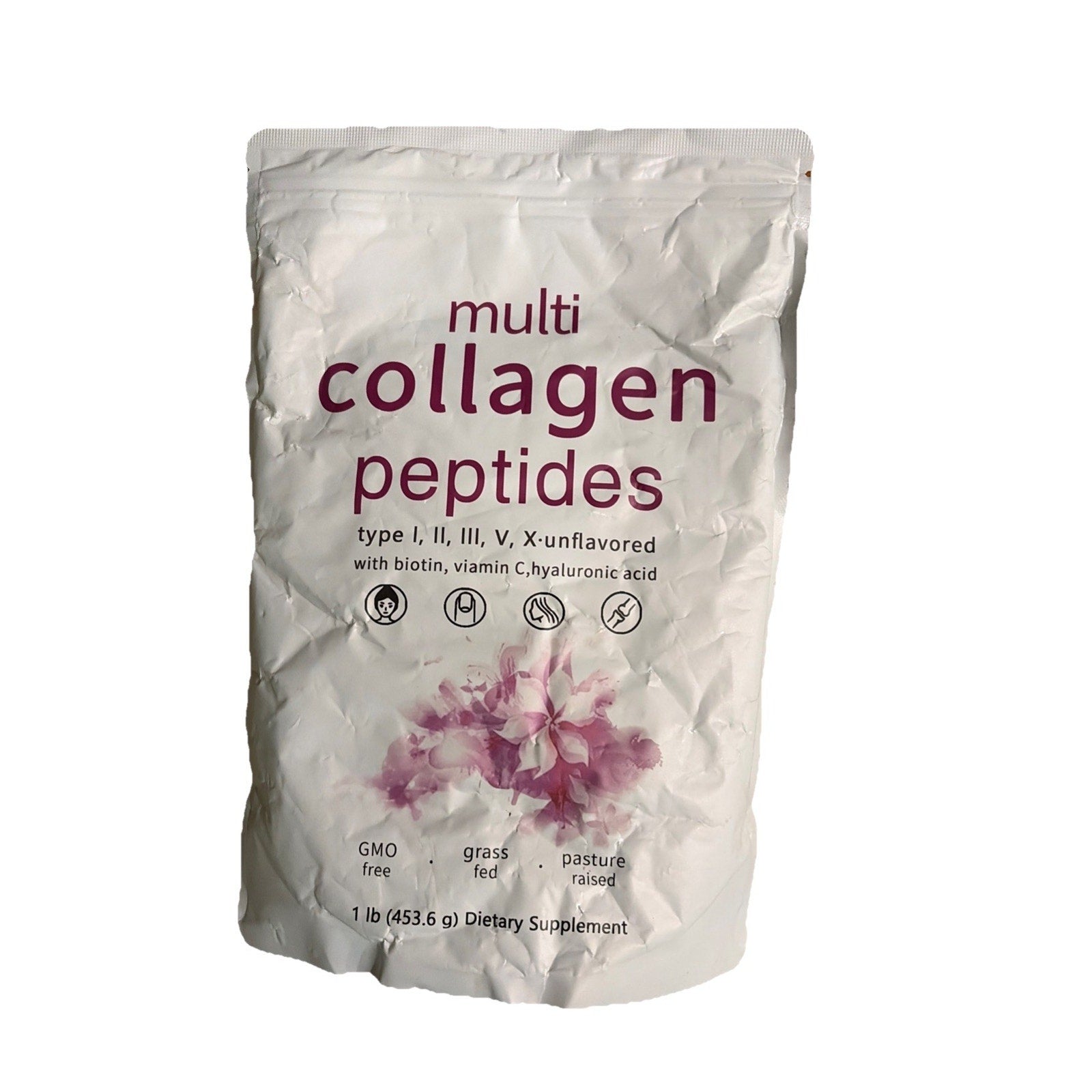 Multi Collagen Peptides Powder 1 LB Hydrolyzed Protein Peptide Type I,II,III,V,X