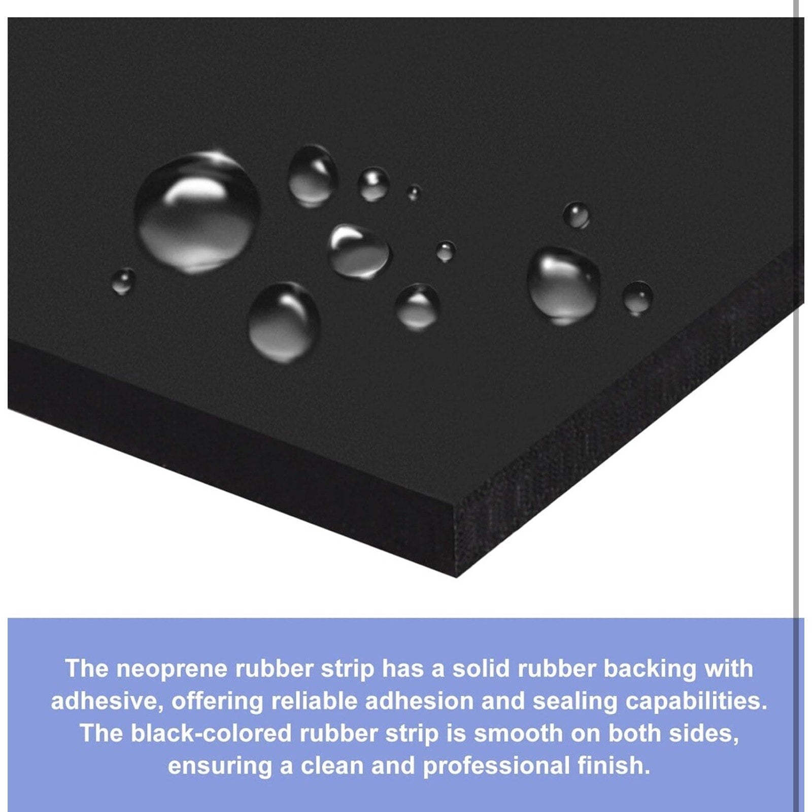 Adhesive Neoprene Rubber Strips 4" Wide x 118" Long x 0.06" Thick Pack of 1