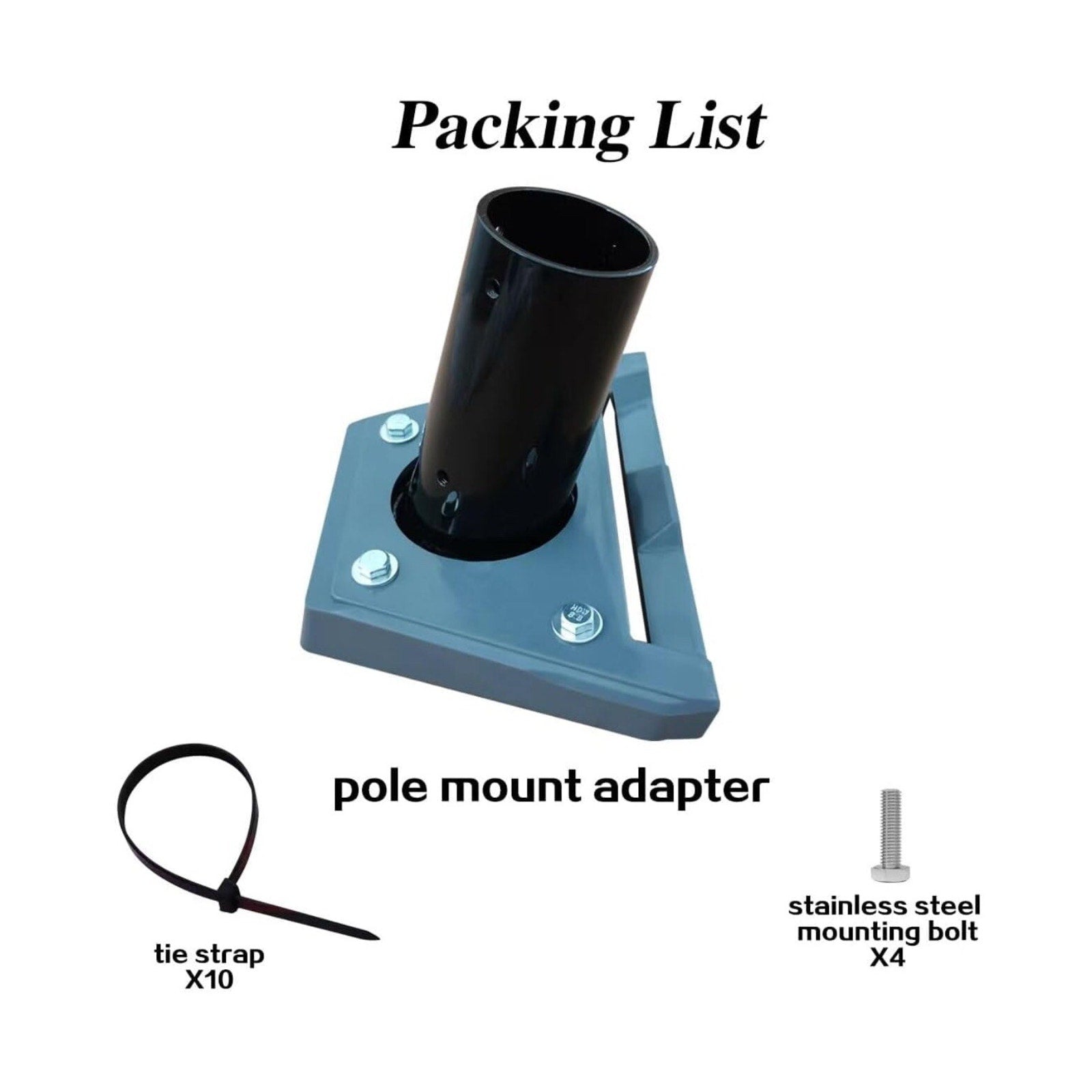 Starlink Gen 3 Pipe Adapter, Stainless Steel 3 Pole Mount, Gray