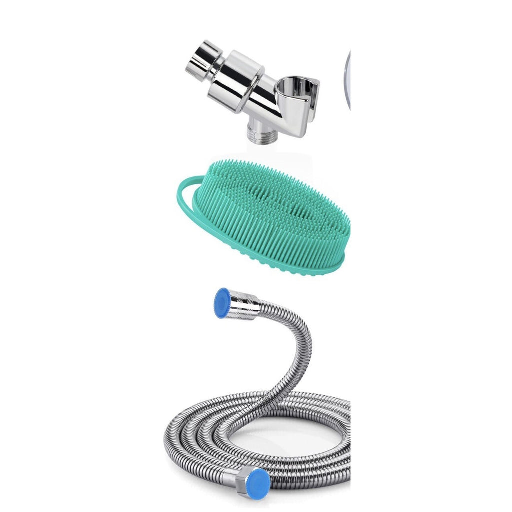 Turbo High Pressure shower heads W/Handheld 79 Inch Silver, Arm Holder, 3 Filter