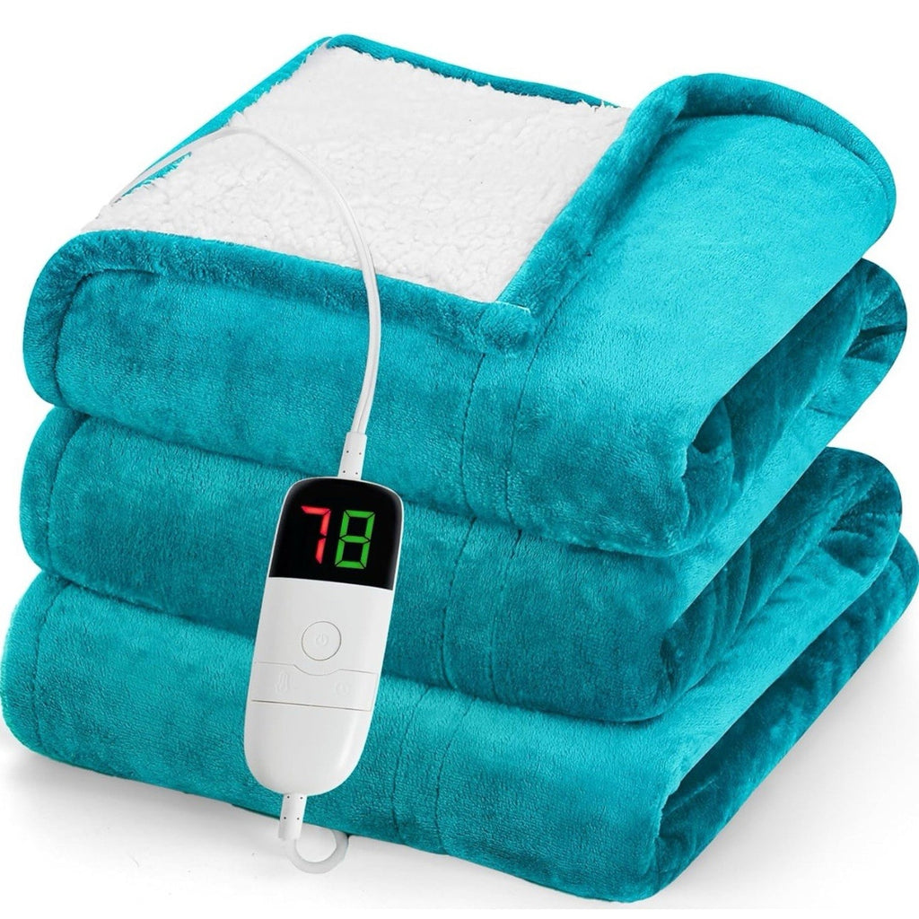 Electric Heated Blanket Throw 50'x62'' Fleece Heating Blanket Machine Wash