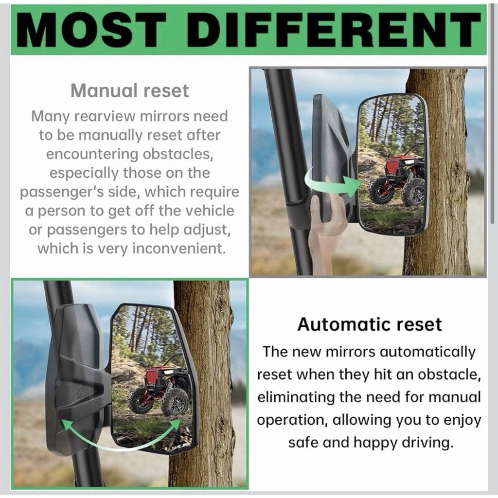 UTV Side Mirrors,Innovative Automatic Reset Function for Polaris,Can Am Maverick