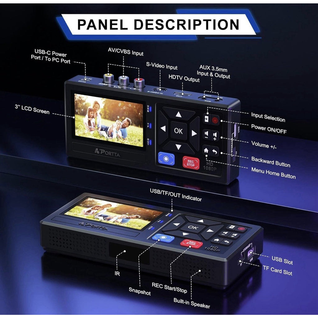 VHS to Digital Converter, Video to Digital Recorder with Remote