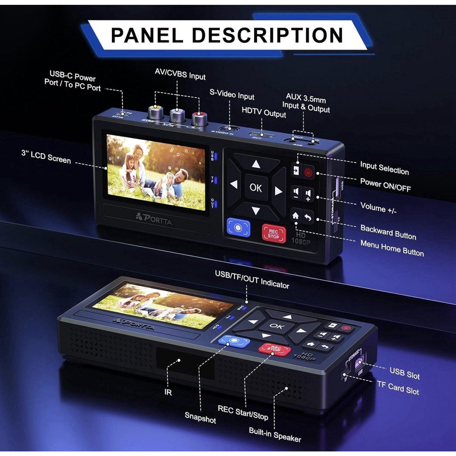 VHS to Digital Converter, Video to Digital Recorder with Remote