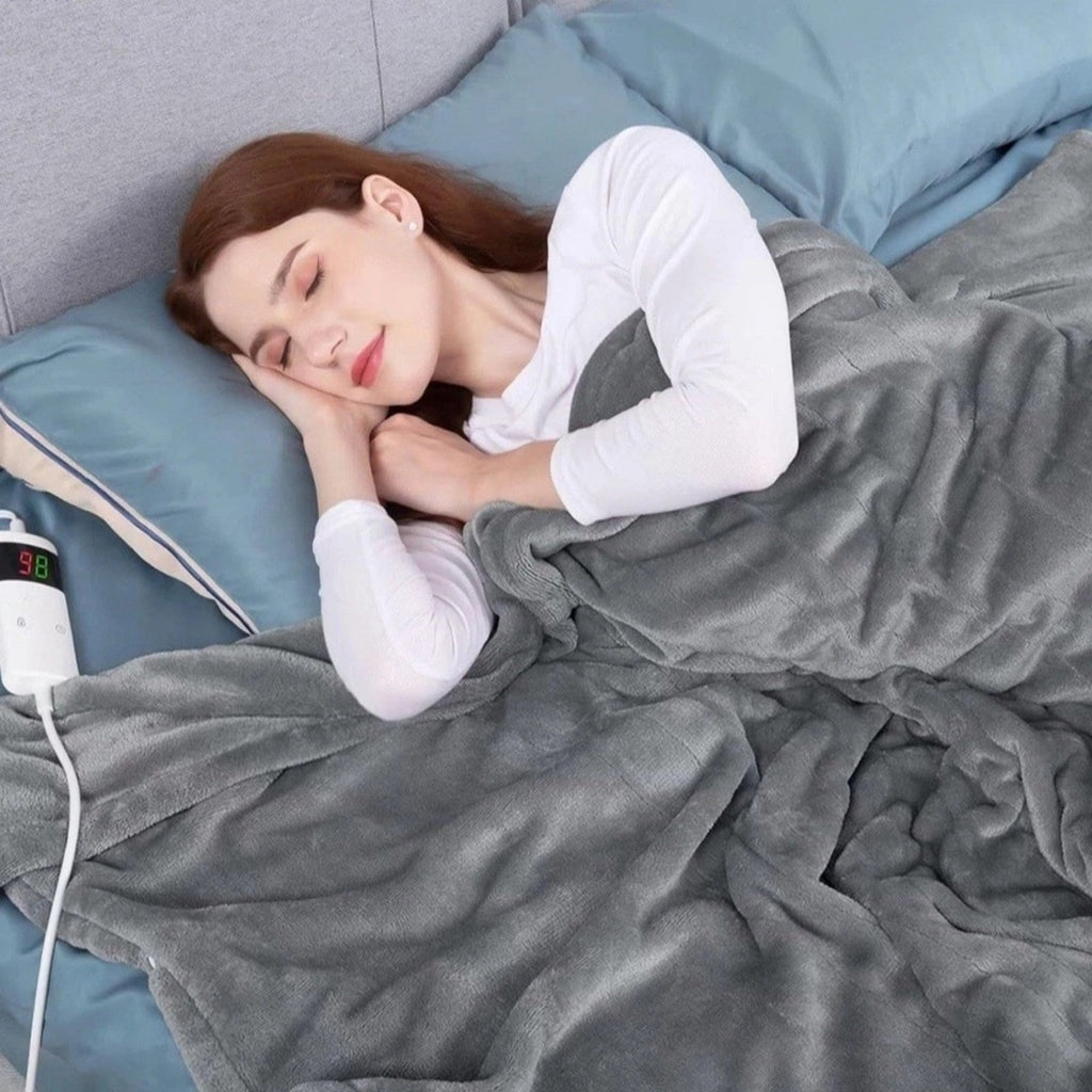 Electric Heated Blanket Throw 50'x62'' Fleece Heating Blanket Machine Wash