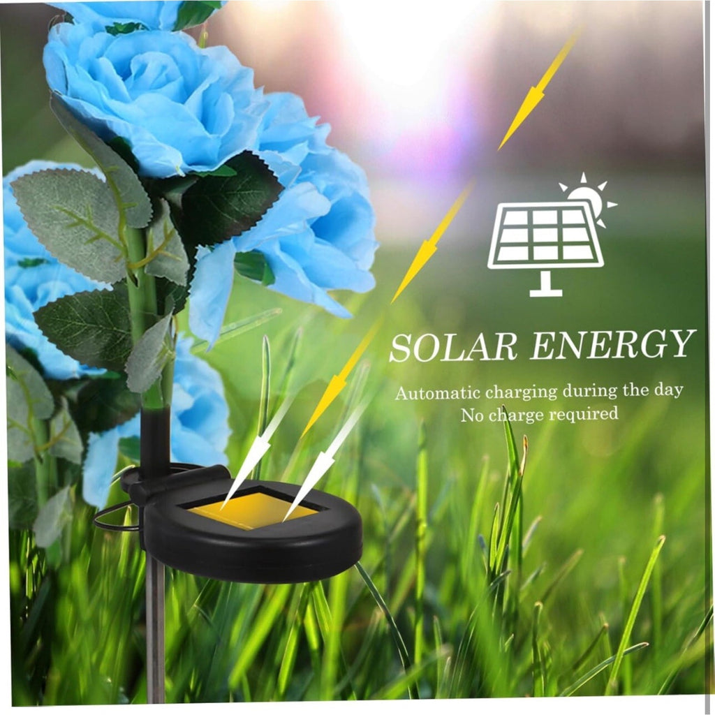 Solar Light Rose Light LED Light Lifelike Lamp Solar Flowers Lights