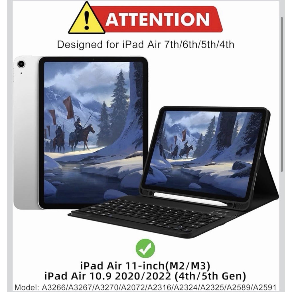 GOKOCO Keyboard Case iPad Air 11” M2/M3, 10.9” 4th/5th Gen , Black
