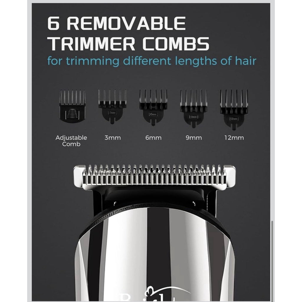 Brightup Stainless Steel Waterproof Beard Trimmer Men Electric Shaver 16 In 1