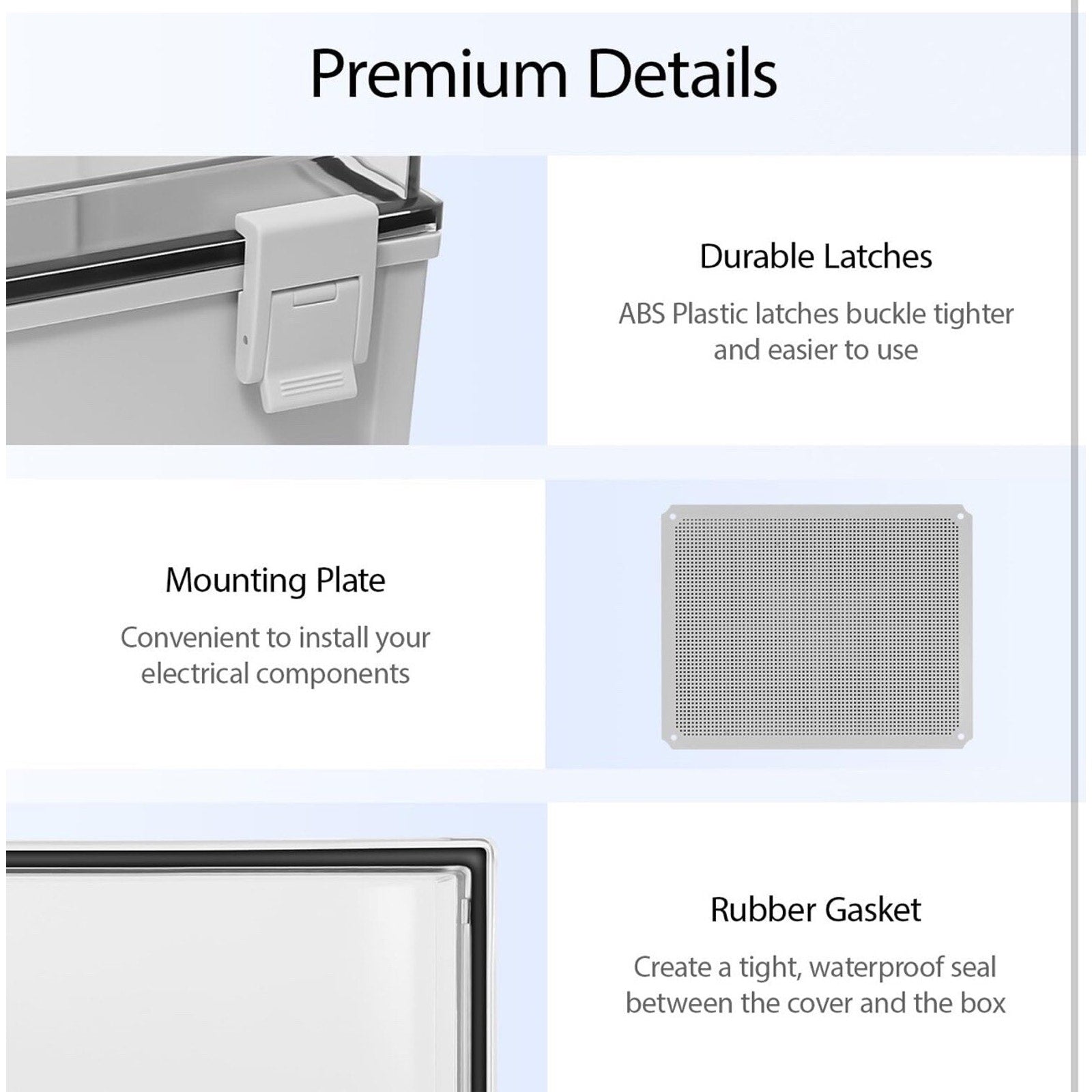 Electrical Box IP65 Waterproof ABS Plastic Enclosure 19.7"x 15.7" x 7.9"