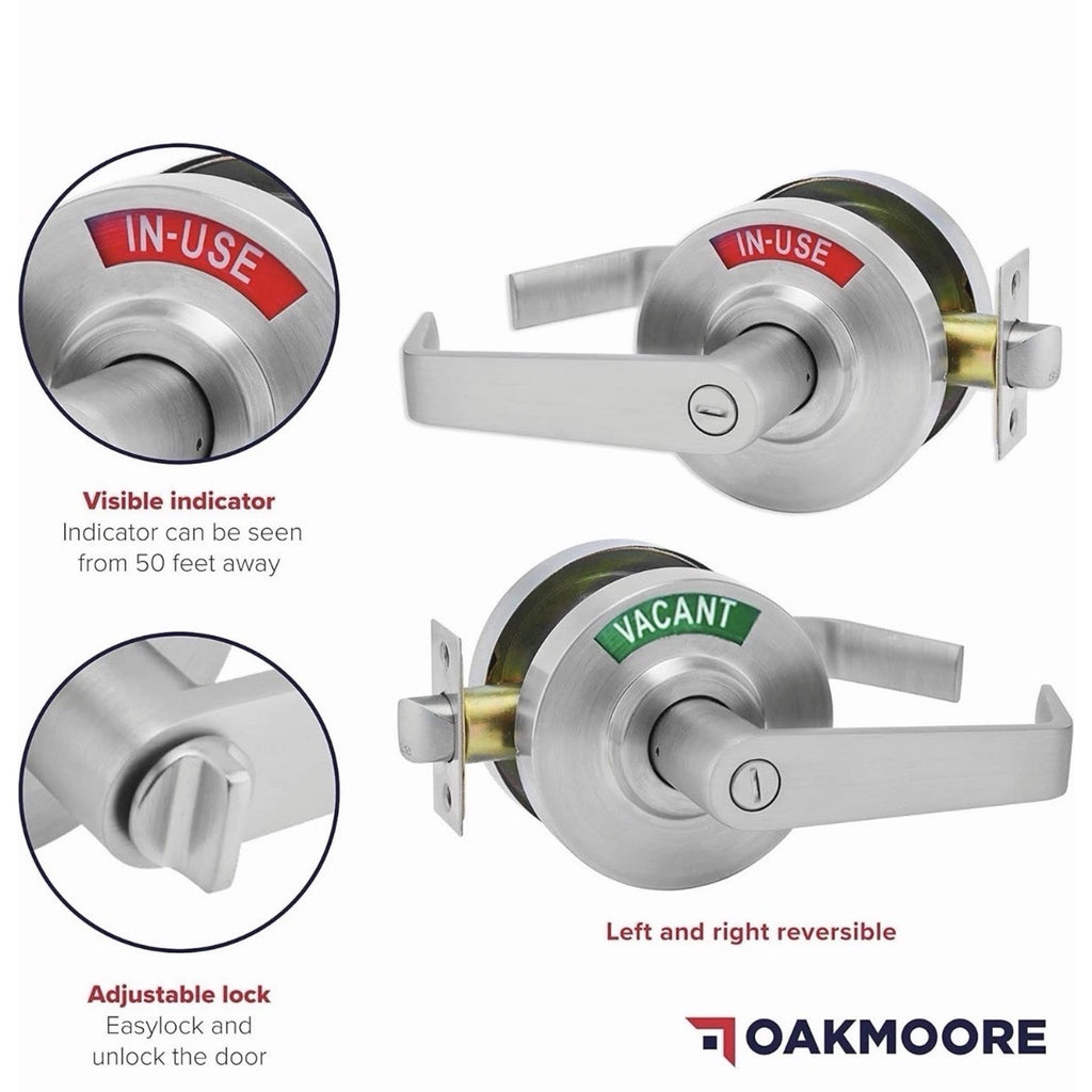 OAKMOORE Commercial Door Handle | Vacant Occupied & Commercial Restroom Lock