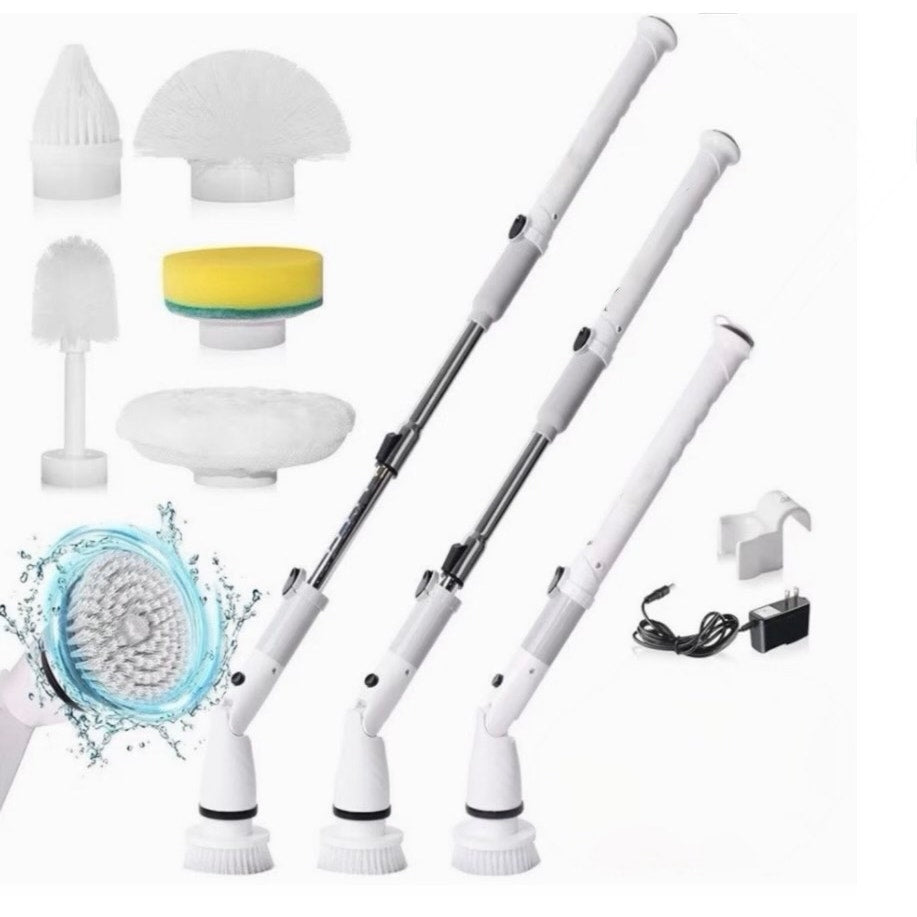 Electric Spin Scrubber, New Bathroom Cleaner, K-129, White/Gray