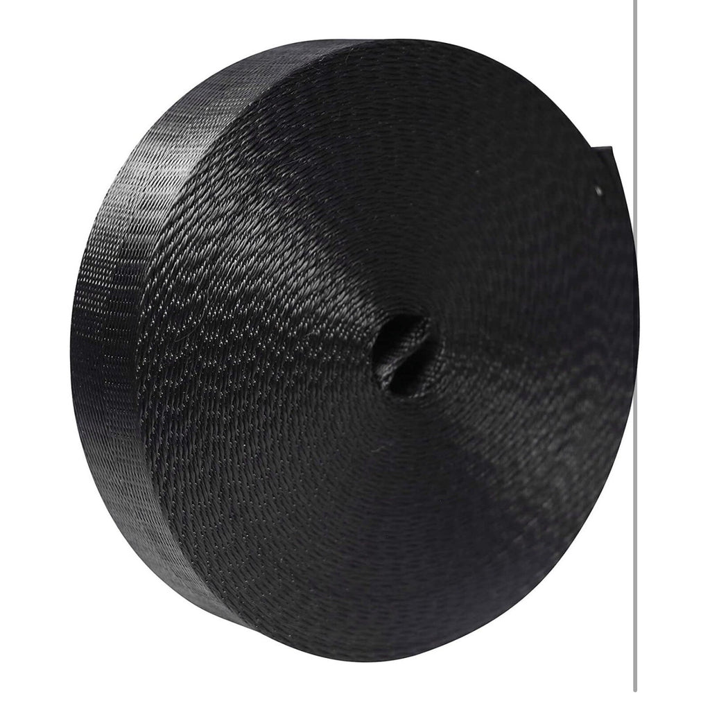 1 Roll 25 Yards 1 Inch Wide Black Nylon Heavy Duty Webbing Strap