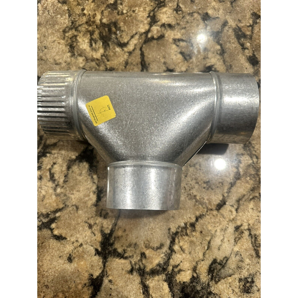 Furnace Pipe Full Flow Tee 4" X 4" X 4" Dia. Galvanized