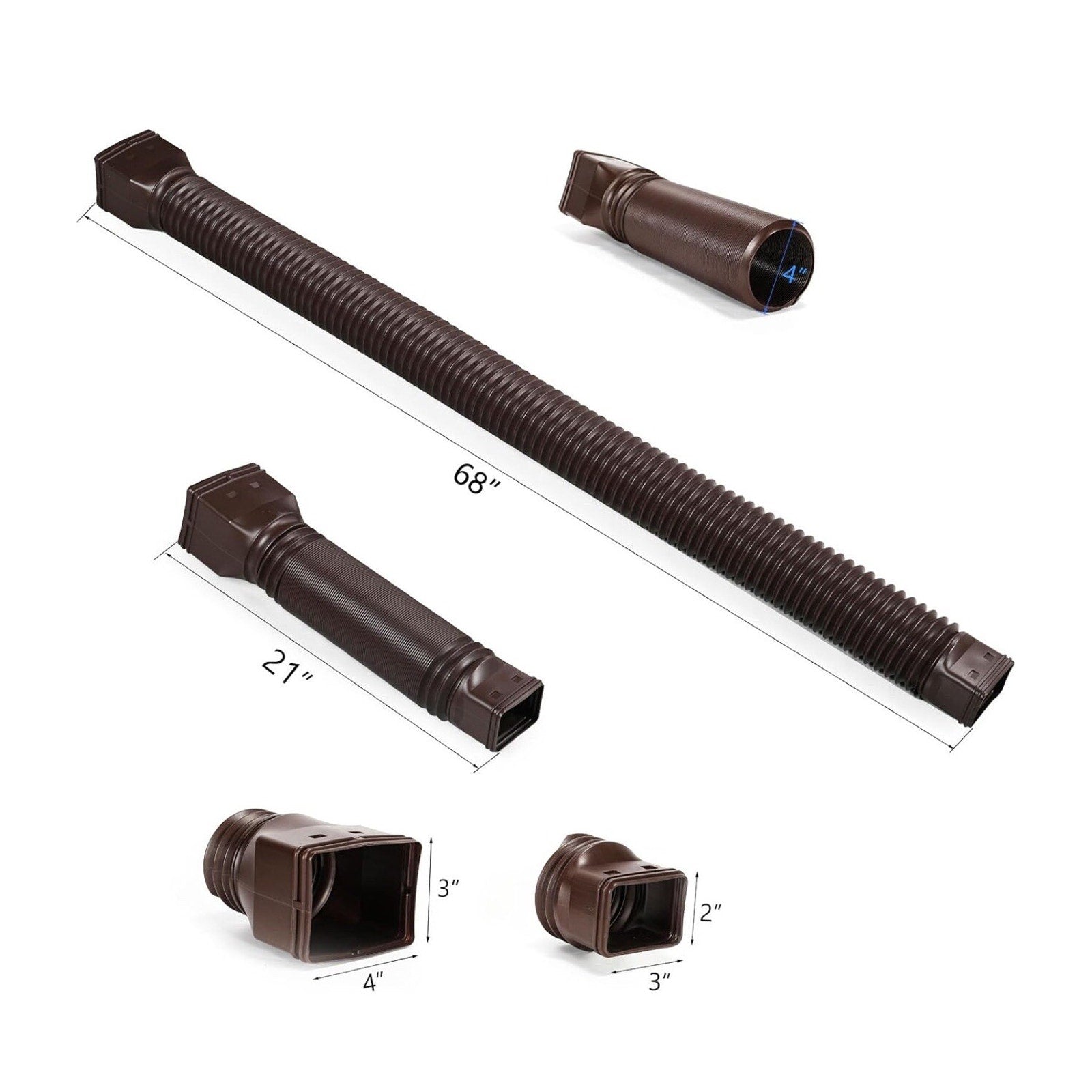 Rain Gutter Downspout Extensions, Downspout Extender for Rainwater Drainage NIB