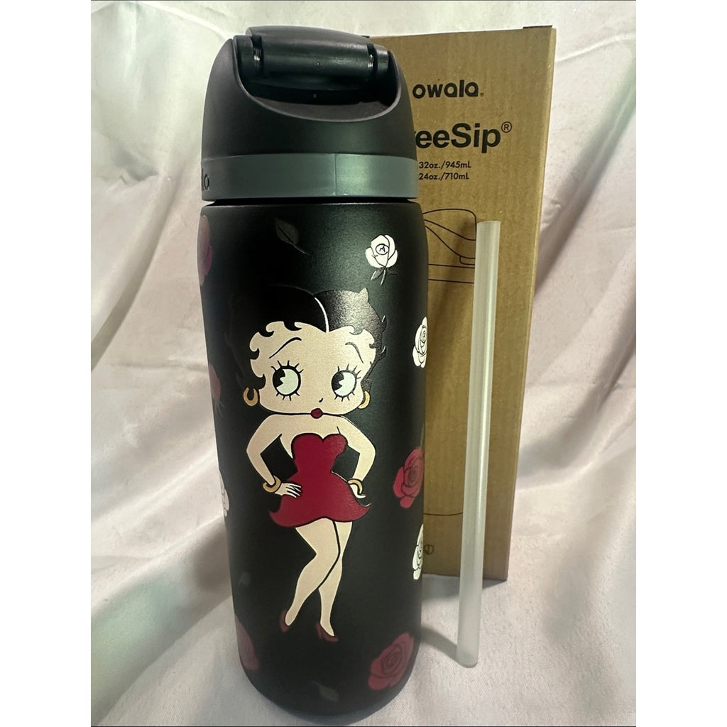 Custom Engraved Owala FreeSip Betty Boop Black 24oz