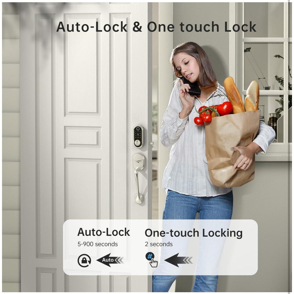 Smonet Smart Door Lock Deadbolt Fingerprint Ekeys Keypad Bluetooth Y1-SBF-S