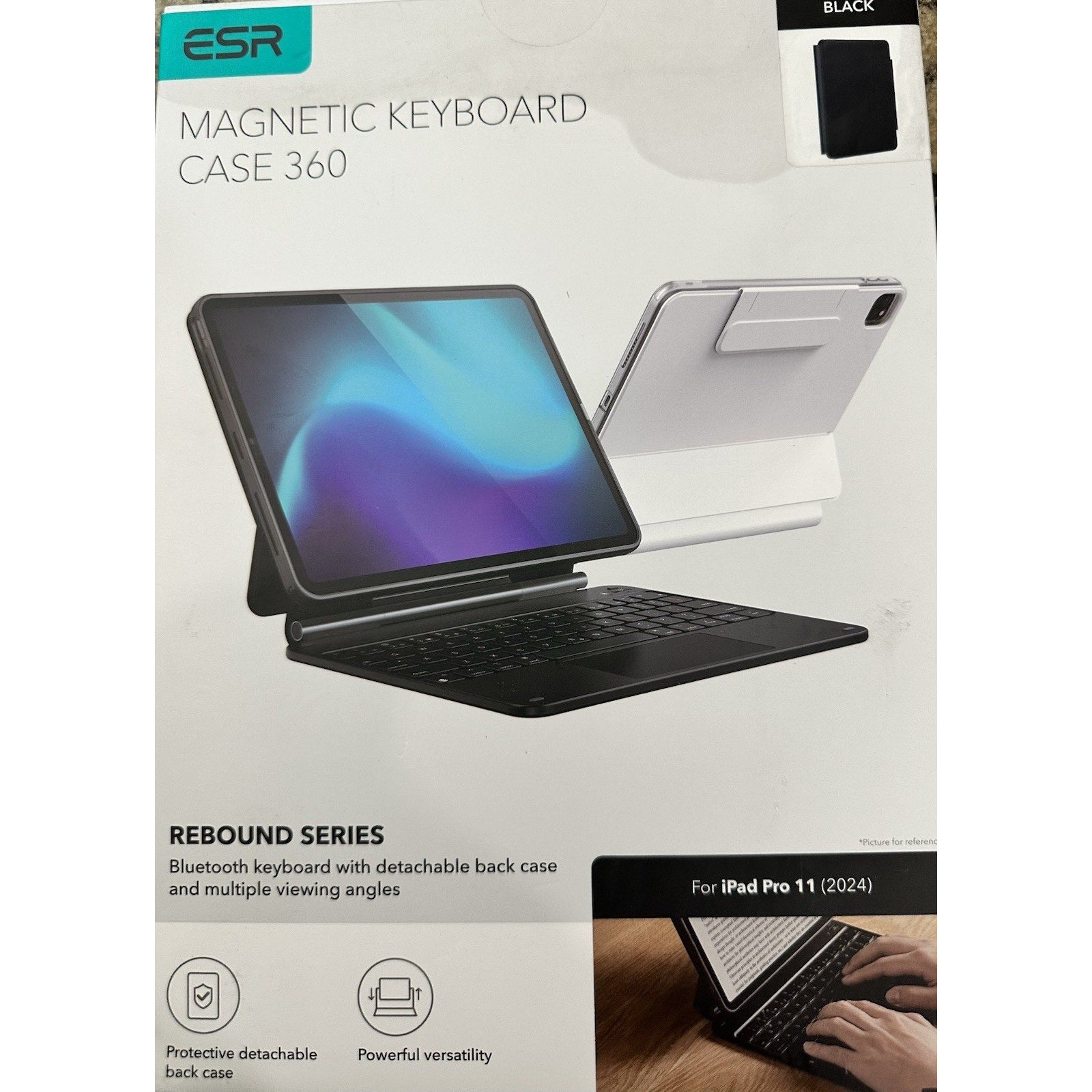 ESR iPad Pro 11 Inch Case with Keyboard (M4, 2024), iPad Pro 11 (5th Gen) Black