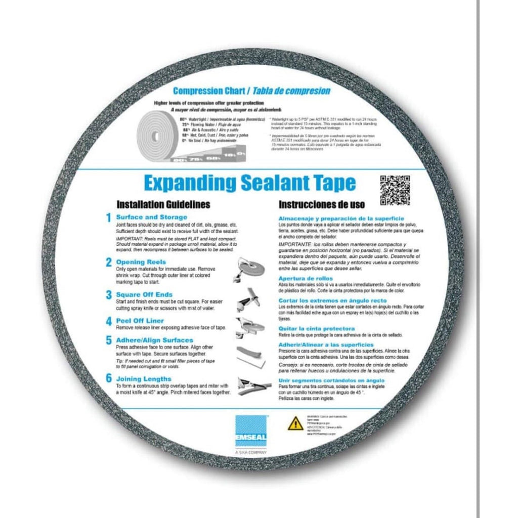 Emseal Multiuse Foam sealant Tape 1/4 to inch Thick, 1-inch Wide, 19.68ft