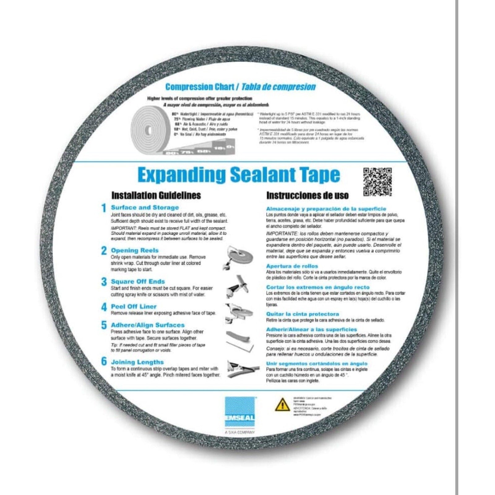 Emseal Multiuse Foam sealant Tape 1/4 to inch Thick, 1-inch Wide, 19.68ft