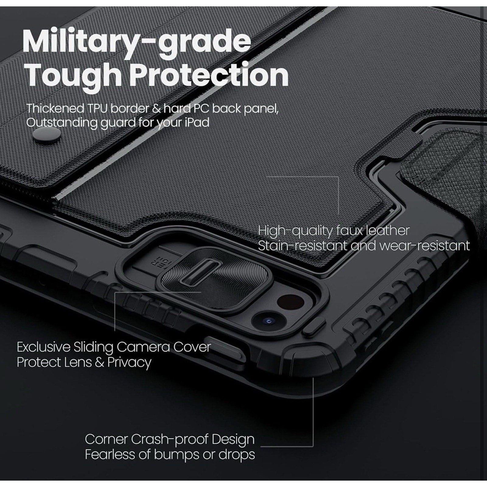 Nillkin iPad Pro 11 2024 Keyboard Case Magic Trackpad Backlit Rugged Black